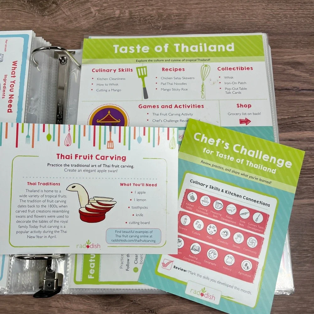 Raddish Kids Cooking Recipe Cards 120pc Set Kids Multi Activity Skills Binder